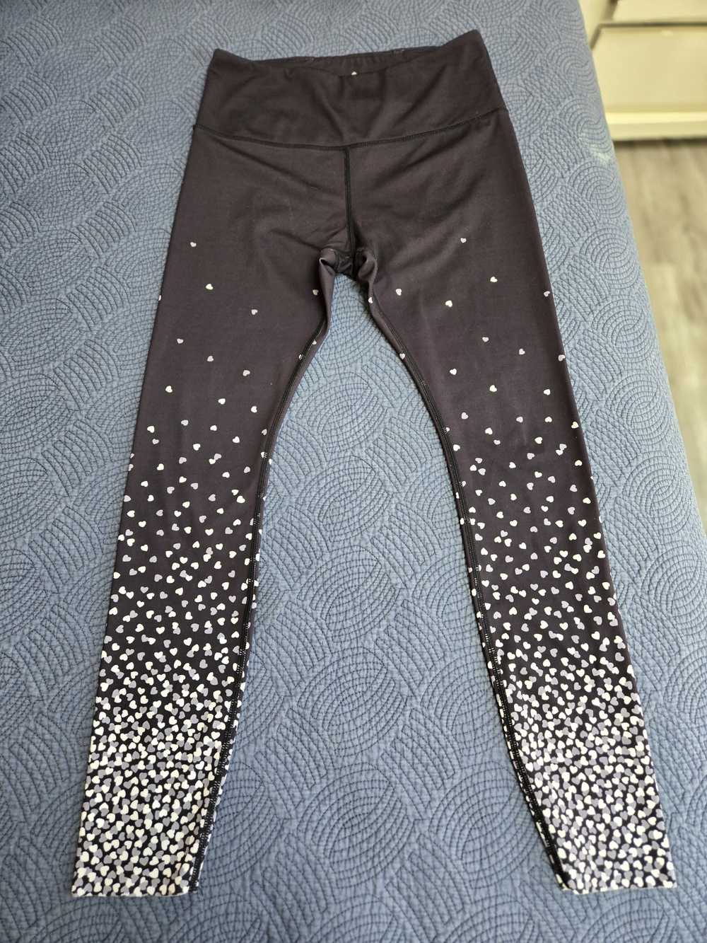 Kate Spade New York Leggings Size S Black Heart Print Ombre High Rise